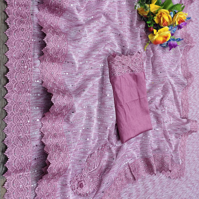 KRUBUX Printed Chanderi Cotton Silk Saree(Pink)