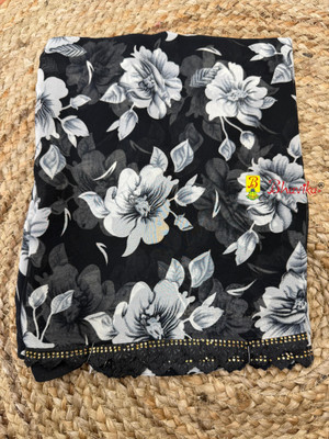 bhavika silk mills Floral Print Daily Wear Georgette Saree(Black)