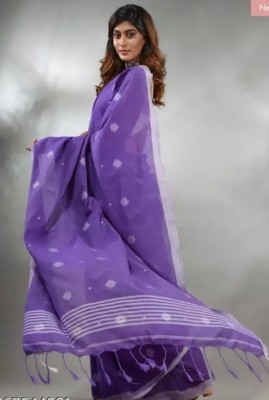 sdn Woven Handloom Handloom Cotton Blend Saree(Purple)