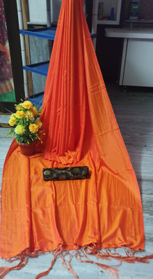 HouseOfCommon Solid/Plain Bollywood Art Silk Saree(Orange)