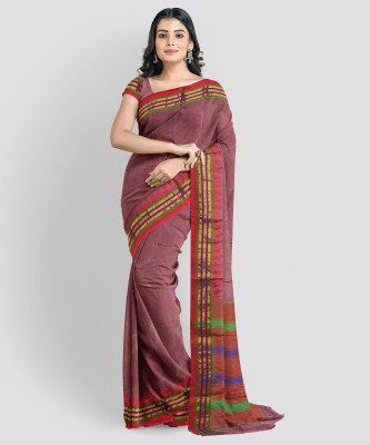 Om Sarees Striped Bollywood Cotton Blend Saree(Multicolor)