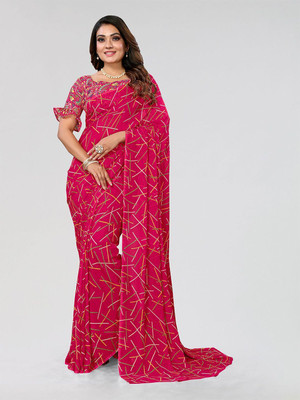 Moda Rapido Printed Daily Wear Georgette Saree(Pink)