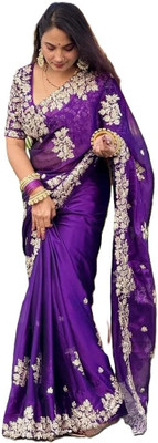 Brahmani Creation Embroidered Bollywood Georgette Saree(Purple)