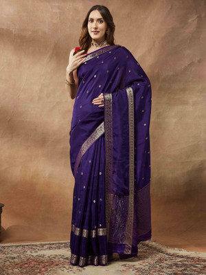 Divastri Woven Banarasi Viscose Rayon Saree(Purple)