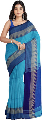 SLAGHA Self Design Handloom Cotton Blend Saree(Light Blue)