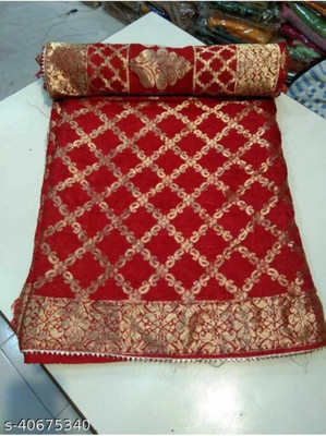 SONAM SAREES Woven Bandhani Art Silk Saree(Red)