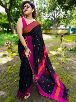 DAS TAXTILES Solid/Plain Bollywood Pure Cotton Saree(Multicolor)