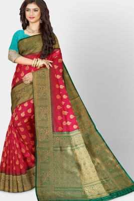 Traditions World Wide Woven Banarasi Pure Silk Saree(Maroon)