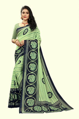 Vimalnath Synthetics Printed Daily Wear Georgette Saree(Green)