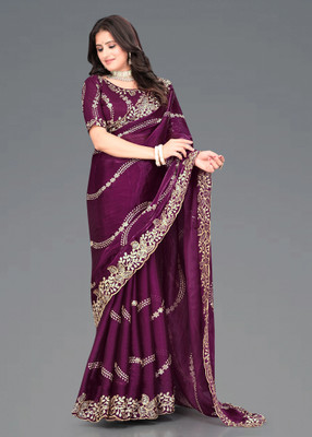 AVIRAT DESIGNER STUDIO Embroidered Bollywood Georgette Saree(Maroon)