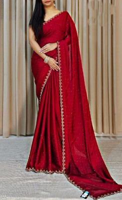 KAKADIYA CREATION Embellished Bollywood Chiffon Saree(Red)