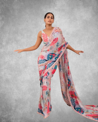 JAYAMENTERPRISE Printed Bollywood Georgette Saree(Multicolor)