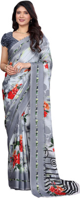 Priyashi Printed Bollywood Tussar Silk Saree(Grey)