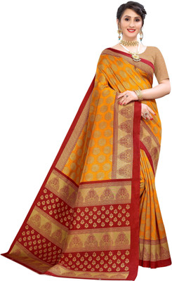 Moda Rapido Self Design Kanjivaram Georgette Saree(Mustard)