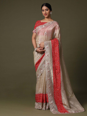 Sareemall Embellished Bollywood Tissue Saree(Multicolor)