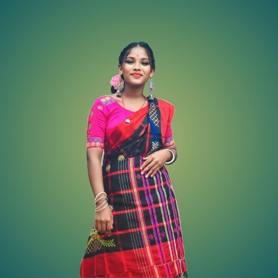 Prithvi Self Design Handloom Tussar Silk Saree(Black)