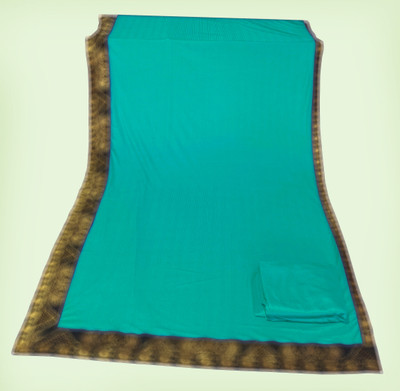 HouseOfCommon Solid/Plain Banarasi Lycra Blend, Chiffon Saree(Light Green)