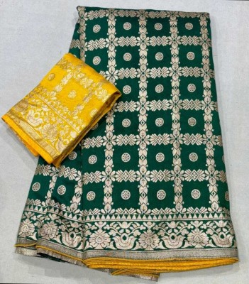 V k designer Printed Daily Wear Nylon Saree(Green)