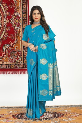 amirat Woven Banarasi Jacquard Saree(Light Blue)