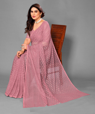 LOROFY Self Design Bollywood Net Saree(Multicolor)