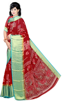nirmal creation Printed Bollywood Chiffon Saree(Multicolor)