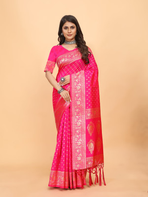Shilpa Fashion Self Design Banarasi Pure Silk Saree(Beige)