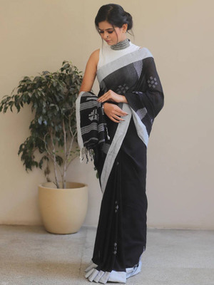 GATISHVAM TEXTILE Printed Banarasi Art Silk Saree(Black)