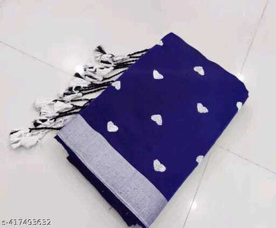 SMRITI HANDLOOM Embroidered Bollywood Handloom Pure Cotton Saree(Blue)