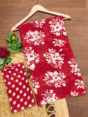 Anand Sarees Floral Print Daily Wear Georgette Saree(Red)