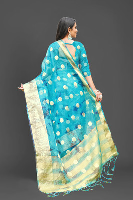 Aarunika SST Printed Bollywood Organza Saree(Blue)