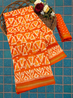 Gugaliya Geometric Print Jamdani Art Silk, Cotton Blend Saree(Multicolor)