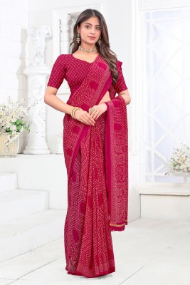 Sareeve Printed Daily Wear Chiffon Saree(Pink)