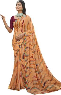 shubhamsarees Floral Print Bollywood Georgette Saree(Multicolor)