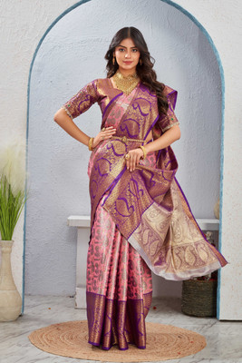 Tankori Self Design Dharmavaram Silk Blend Saree(Multicolor)