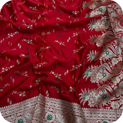 Mithila kashi Creation Woven Banarasi Pure Silk Saree(Red)