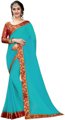 Flip The Style Printed Bollywood Georgette Saree(Light Blue)