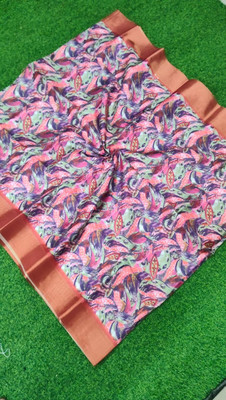 Kprinted silk Floral Print, Printed, Woven Bandhani Polyester Saree(Multicolor)