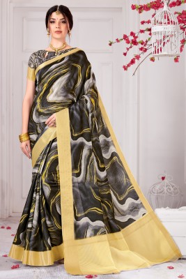 Sariya Digital Print Banarasi Silk Blend, Jacquard Saree(Multicolor)