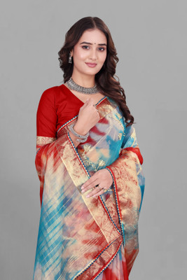 Aarunika IC Solid/Plain Bollywood Organza Saree(Maroon)