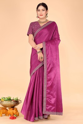 Saadhvi Blocked Printed Bollywood Art Silk Saree(Purple)