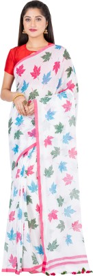 KALPANASAREE Printed Bollywood Pure Cotton Saree(White)