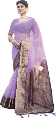 Aarunika MNT Woven Bollywood Organza Saree(Purple)