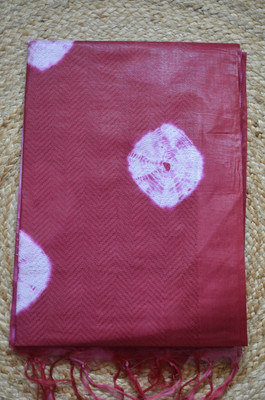 MRIKA Dyed Bandhani Handloom Viscose Rayon Saree(Maroon)