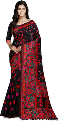 Kalaa Varsha Self Design, Woven Banarasi Silk Blend Saree(Black)