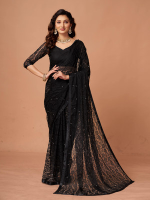 pridewear Self Design Bollywood Net Saree(Pink)