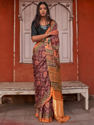 Sareemall Printed Daily Wear Viscose Rayon Saree(Magenta)
