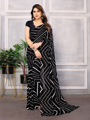 Moda Rapido Printed, Self Design Daily Wear Georgette Saree(Black)