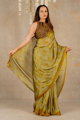 MIRCHI FASHION Floral Print Daily Wear Chiffon, Georgette Saree(Mustard)
