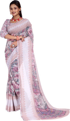 Adiyogi Enterprise Digital Print Bollywood Georgette Saree(Multicolor)