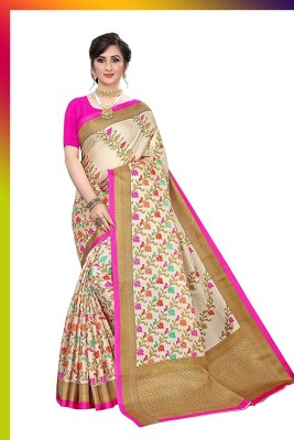 TRISHA Printed Bollywood Tussar Silk Saree(Multicolor)